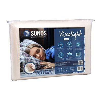 Travesseiro Sonos Viscolight 14cm Branco UNICA