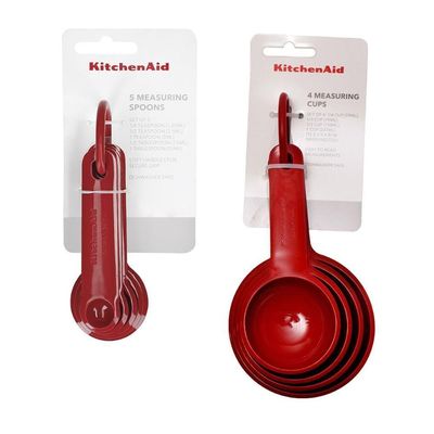 Kit 5 Colheres Medidoras Vermelho E 4 Xícaras Kitchenaid