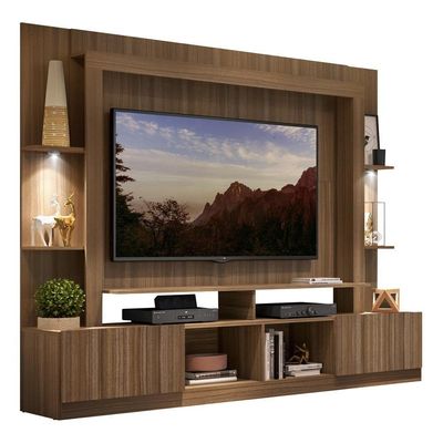 Rack Estante com Suporte Tv 65´´ Leds Madeirado