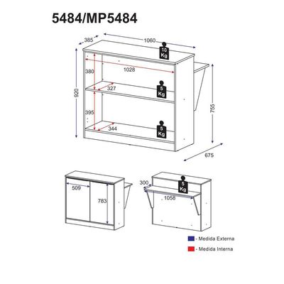 Bancada Balcão Prateleira/divisor de Ambientes Multimóveis