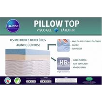 Pillow Top Visco Nasa Gel + Látex HR Foam Queen 8cm - Aumar