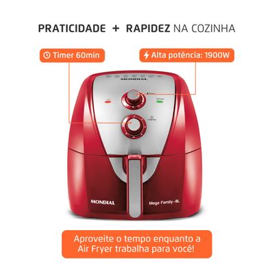Fritadeira Sem Óleo Air Fryer 8 Litros AFN-80-RI Mondial 127V