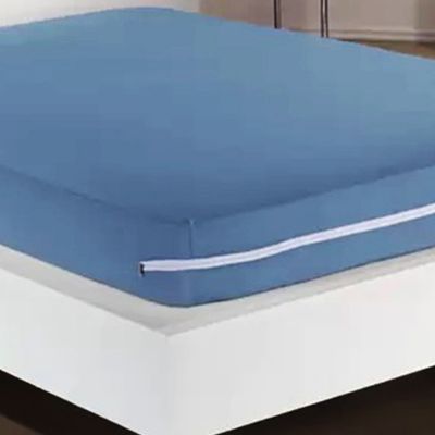 Capa para Colchão Buettner Solteiro Malha 100% Algodao Com Zíper 88cmx188mx20cm Azul