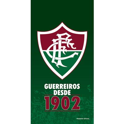 Toalha Praia Buettner Veludo Brasão Fluminense 70cm x 140m Verde