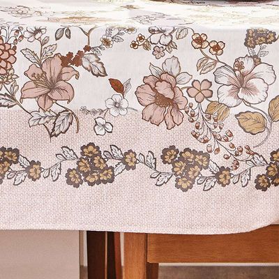 Toalha de Mesa Lepper Retangular Tati 1,55m x 2,50m Bege