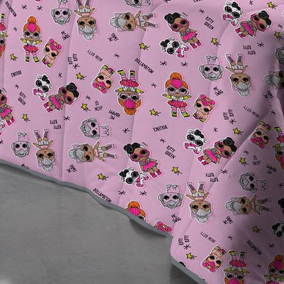 Edredom Solteiro Portallar Malha Misto L.O.L Pets 150m x 220 Cinza