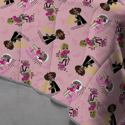 Edredom Solteiro Portallar Malha Mista L.O.L Glam 150m x 220 Cinza