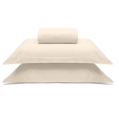 Jogo de Cama Buettner Queen Malha 100% Algodao Liso 3 Peças Image Perola