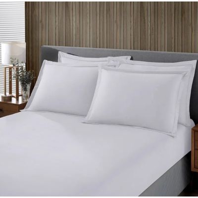 Jogo de Cama Buettner Queen Malha 100% Algodao Liso 3 Peças Image Branco