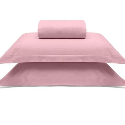 Jogo de Cama Buettner King Malha 100% Algodao Liso 3 Peças Image Rose
