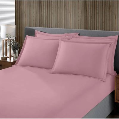 Jogo de Cama Buettner Queen Malha 100% Algodao Liso 3 Peças Image Rose