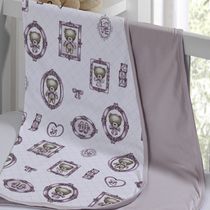 Cueiro Duplo Tecebem Baby Cristina Malha Estampado kinder 80cm x 90cm Rose