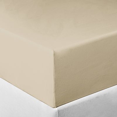 Lençol Tecebem Queen Malha C/ Elástico Liso 158mx198mx40cm Trigo