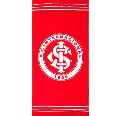Toalha Praia Buettner Veludo Brasão Internacional 70cm x 140m Vermelho