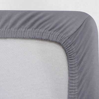 Jogo de Cama Buettner Casal Malha 100% Algodao Liso 3 Peças Image Cinza