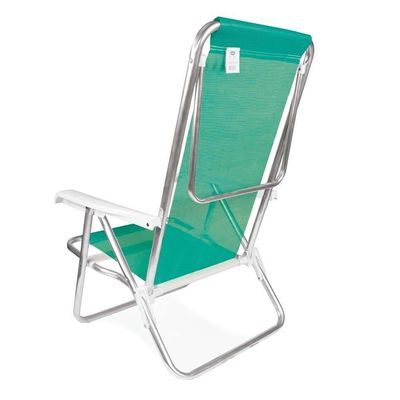 Kit 2 Cadeira Praia Reclinável 8 Posições Alumínio Mor Verde