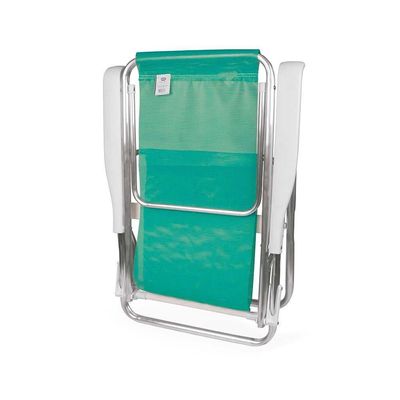 Kit 2 Cadeira Praia Reclinável 8 Posições Alumínio Mor Verde