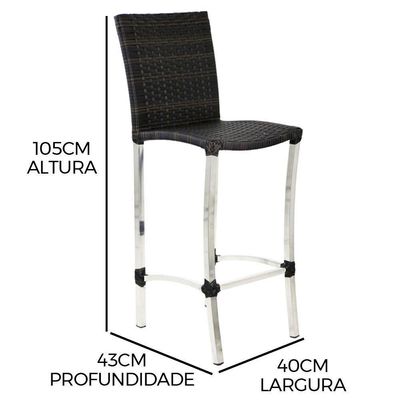 Banqueta De Alumínio Cannes Para Edícula Trama Original Pedra Ferro
