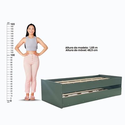 Cama Solteiro Bicama Ditália Cm-20 Verde Oliva