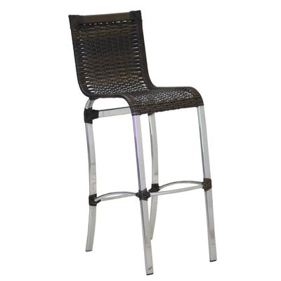Conjunto De 6 Banquetas Haiti Em Alumínio Para Cozinha Trama Pedra Ferro