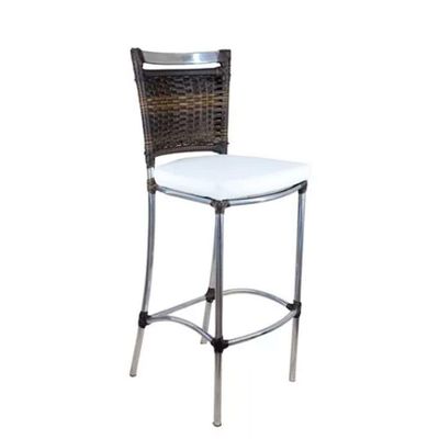 Kit 4 Banquetas Em Alumínio Jk Para Cozinha Trama Original Pedra Ferro