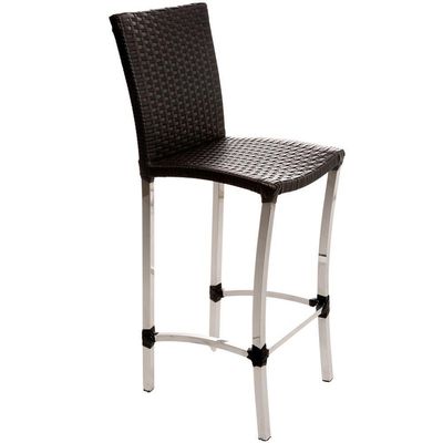Banqueta Balcão Alumínio Cozinha Alta Confortável Trama Preto