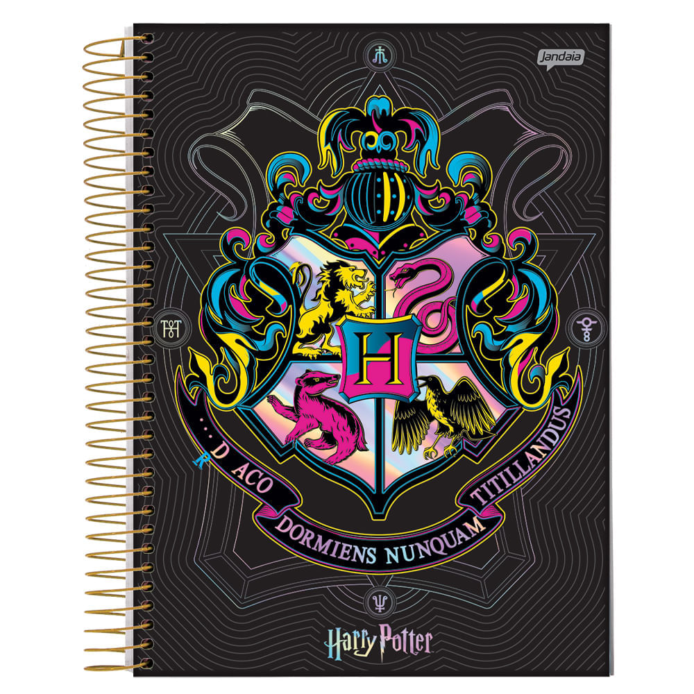 Caderno Espiral Univ CD 1 Matéria 96Fls Harry Potter - Dormiens Nunquam Jandaia
