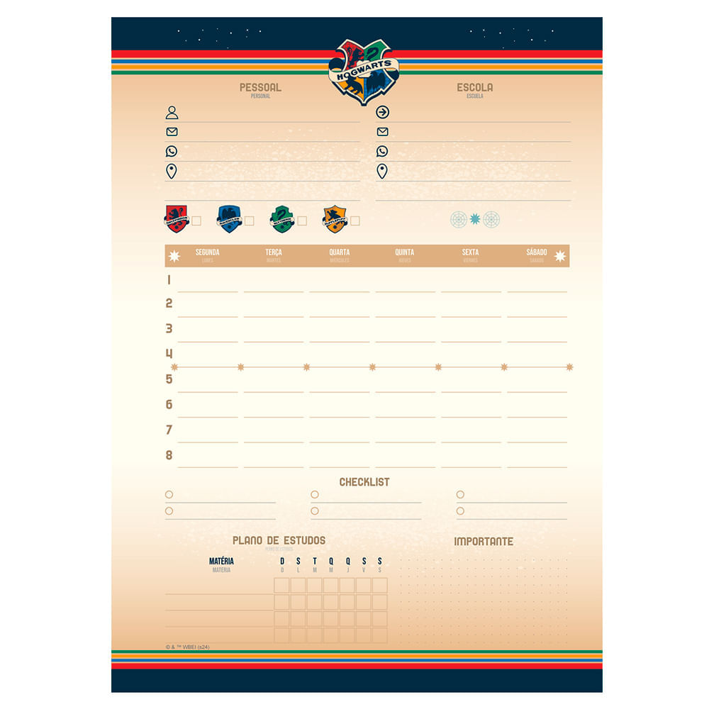 Caderno Espiral Univ CD 10 Matérias 200Fls Harry Potter - Silhueta Jandaia