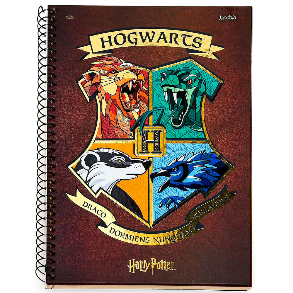 Caderno Espiral Univ CD 1 Matéria 96Fls Harry Potter - Hogwarts Jandaia