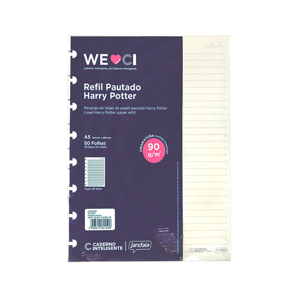 Refil Caderno Inteligente A5 Harry Potter 50 Folhas -  Jandaia