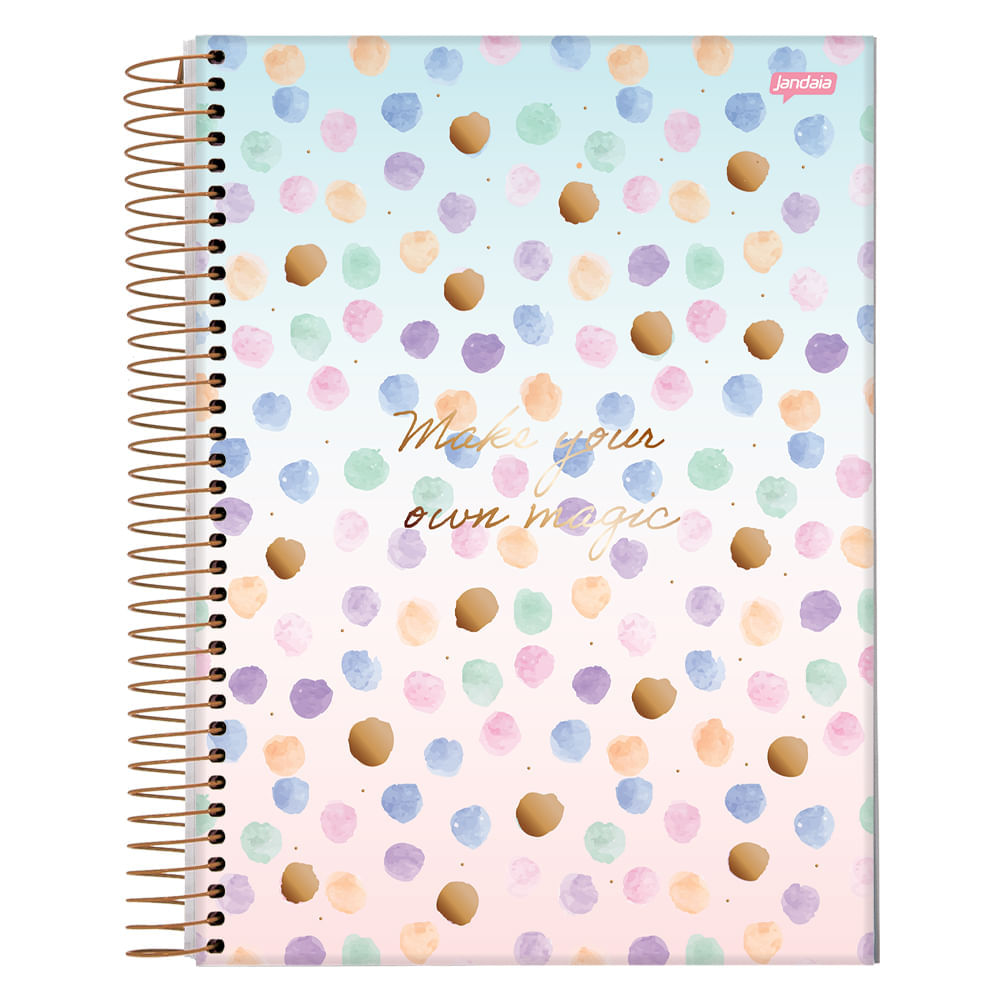 Caderno Espiral Univ CD 1 Matéria 80fls LA Creme Make your own Magic Jandaia