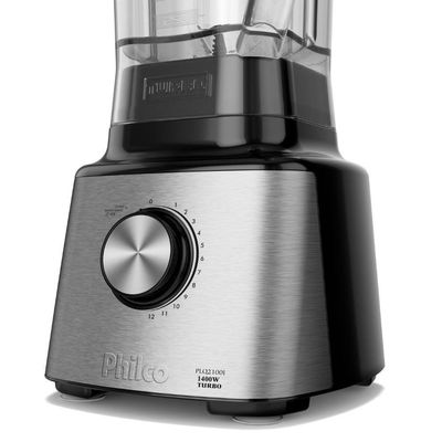 Liquidificador Philco Plq2100pi 12 Vel + Turbo 1400w 3,0l Preto-inox 127 V
