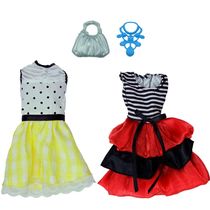 Vestido Para Boneca - Doll Dress Kit 2 Looks - Listrado E Bolinha