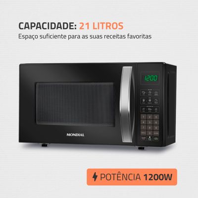 Micro-ondas 21L Mondial MO-01-21-B MICRO-ONDAS MO-01-21-B 127V/60HZ .