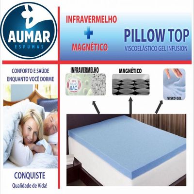 Pillow Top Magnético + Infravermelho Viscoelástico Gel Casal