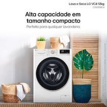 Lava e Seca LG 12Kg/7Kg Smart VC4 com Inteligência Artificial AI DD™ CV5012WC4 - Branca