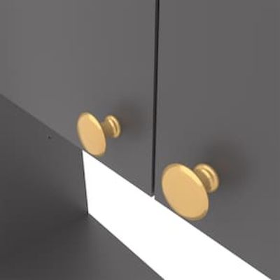 Cozinha Compacta Bartira Pérola com 5 Portas, 2 Gavetas, 1 Gavetão e 4 Prateleiras - 251cm de largura Cinza