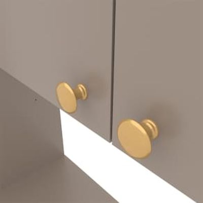 Cozinha Compacta Bartira Pérola com 5 Portas, 2 Gavetas, 1 Gavetão e 4 Prateleiras - 251cm de largura Bege Médio