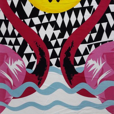 Toalha de Praia Margex Microfibra Estampada Cisne Pink