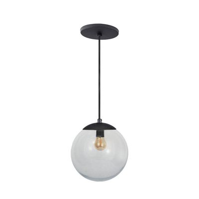 Pendente Globo Esfera De Vidro Cristal 20cm - Preto