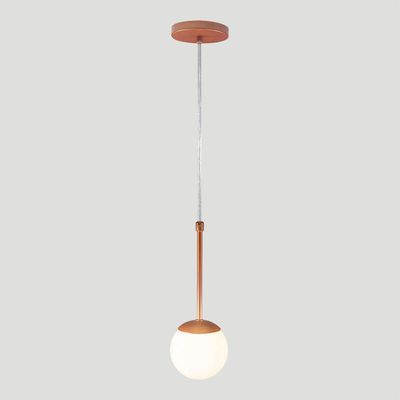 Pendente Globo Esfera De Vidro 12cm - Bronze - Vidro Branco