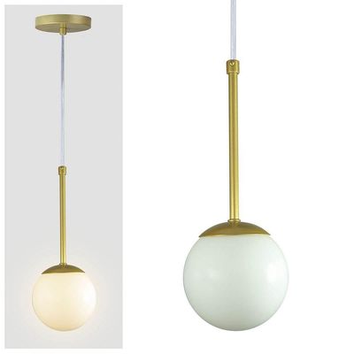 Pendente Globo Esfera De Vidro 12cm - Ouro - Vidro Branco