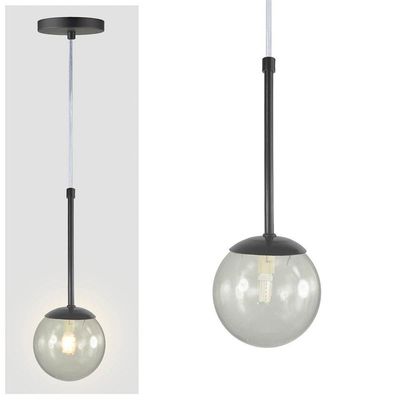 Pendente Globo Esfera De Vidro 12cm - Preto - Vidro Fume
