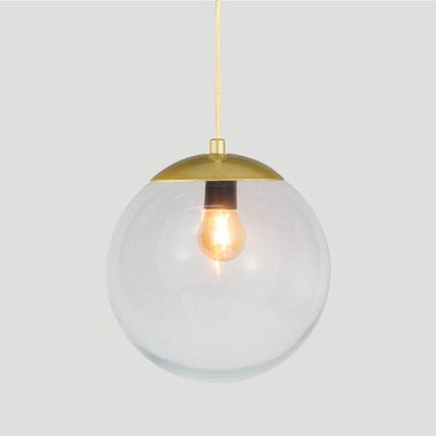 Pendente Globo Esfera De Vidro Cristal 20cm - Ouro