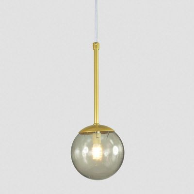 Pendente Globo Esfera De Vidro 12cm - Ouro - Vidro Fumê