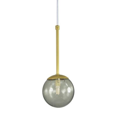 Pendente Globo Esfera De Vidro 12cm - Ouro - Vidro Fumê