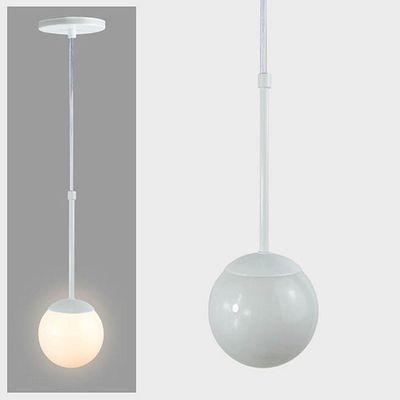Pendente Globo Esfera De Vidro 12cm - Branco - Vidro Branco