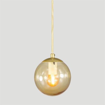 Pendente Globo Esfera De Vidro âmbar 14cm - Ouro