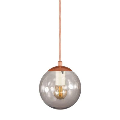 Pendente Globo Esfera De Vidro Fumê 14cm - Bronze