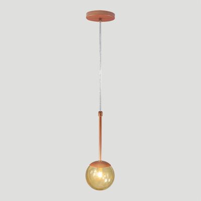 Pendente Globo Esfera De Vidro 12cm - Bronze - Vidro âmbar